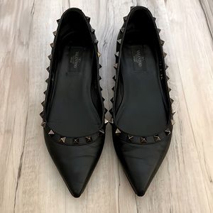Valentino Rockstud Noir black flats size 37.5